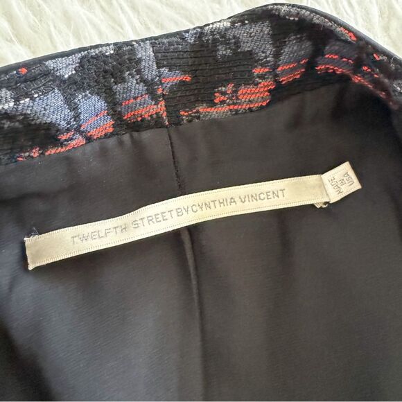 Twelfth Street by Cynthia Vincent Patterned Jacquard Women’s Blazer | Size 4 - Picture 4 of 6